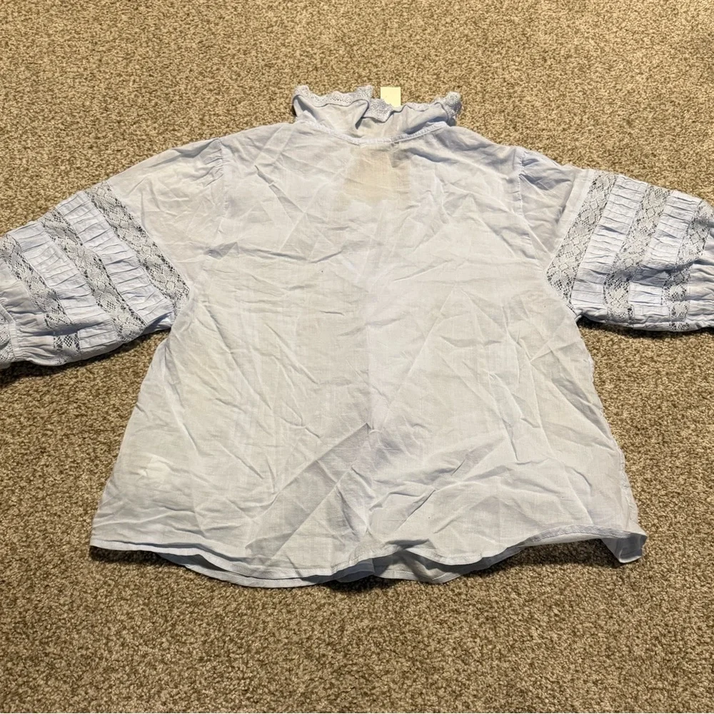 Aerie Short Sleeve Ruffle Blouse - Picture 5 of 7